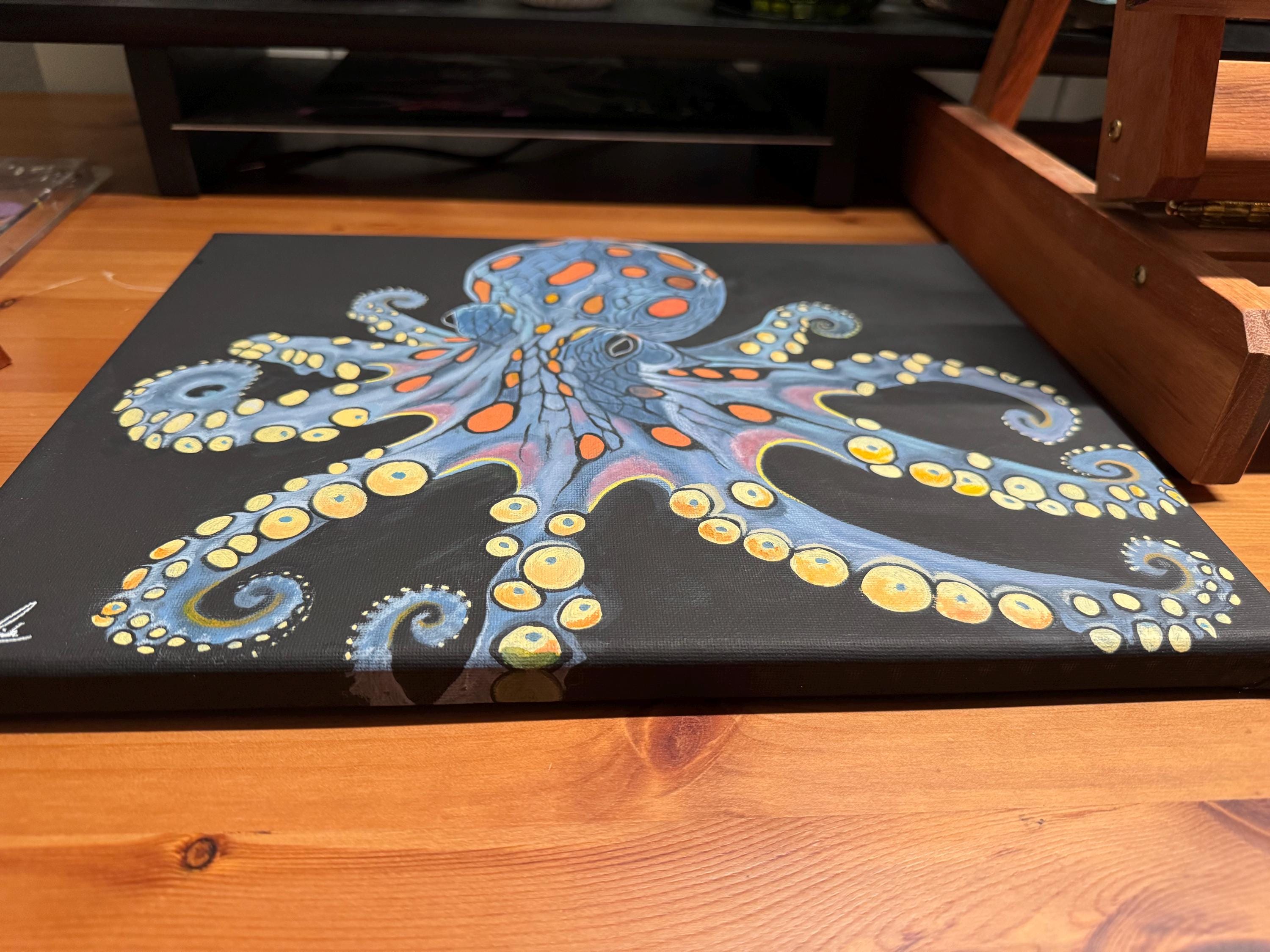 11インチ x 14インチのキャンバスに描かれたオリジナルのアクリル画