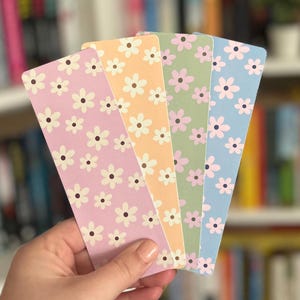 Floral Bookmarks: Glossy Flower Designs, Bookish Gift - Set of 1 or 4