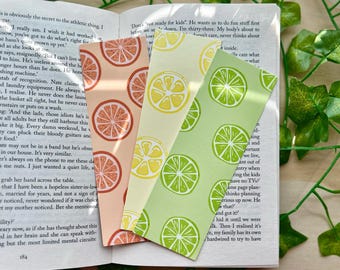 Citrus Bookmarks Set: Lemon, Lime & Orange - Glossy Finish