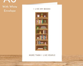 Book Lover Greeting Card: Matte Blank Card for Any Occasion