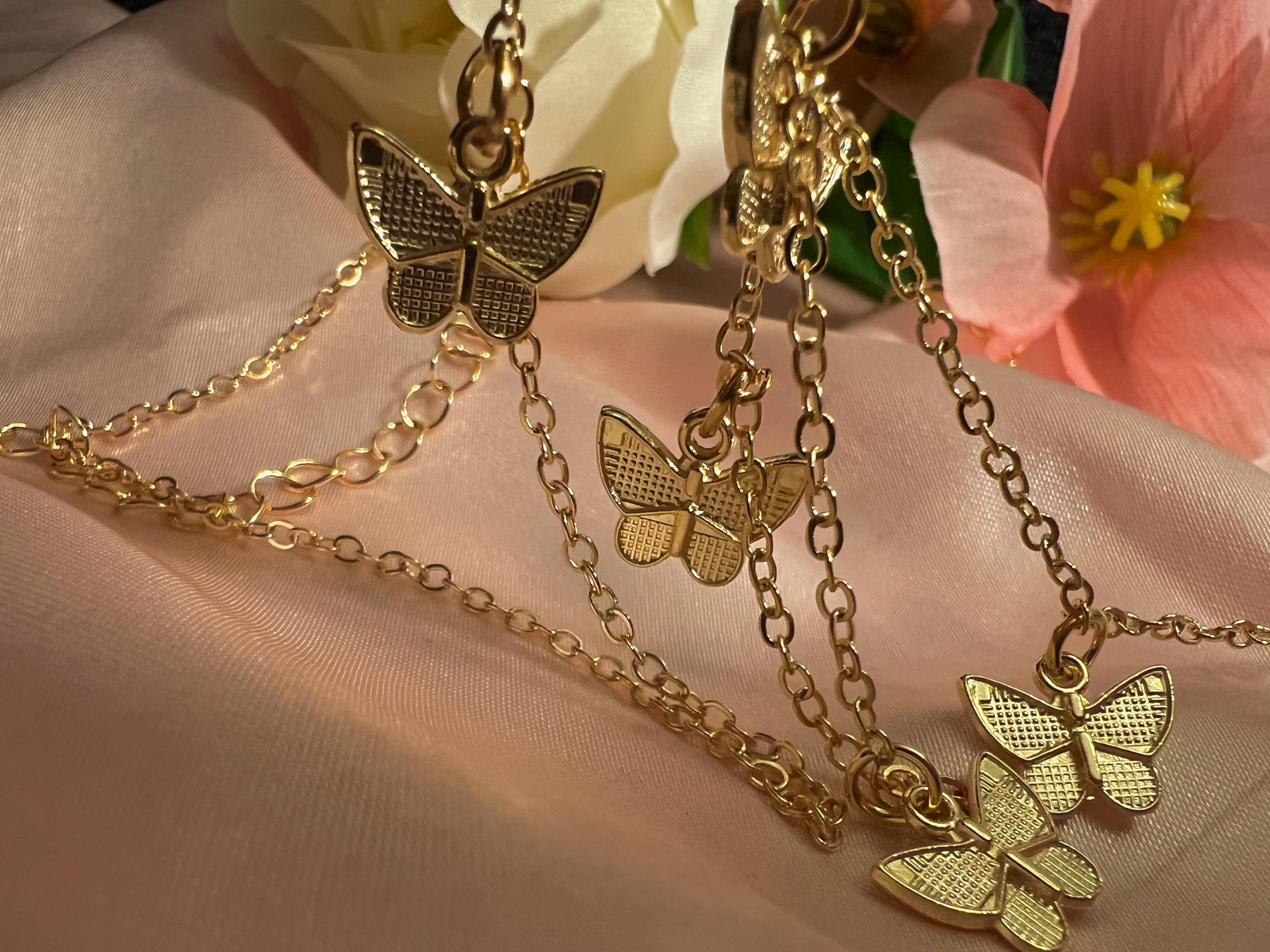 Butterfly Shaped Gold Tone Body Chain, Belt, Waist Belly 