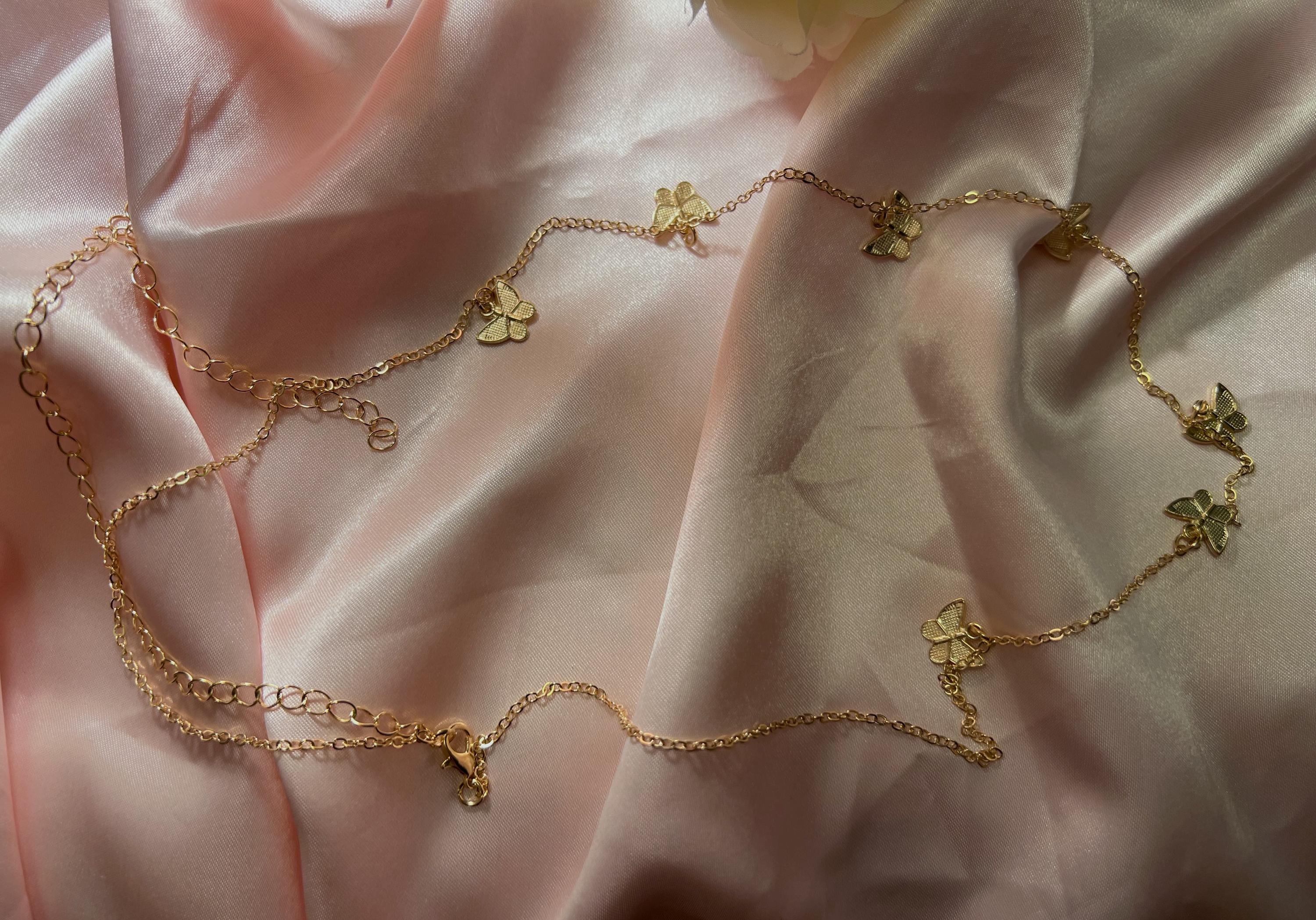 Gold Tone Ornate Boho Butterfly Concho Belly Body Chain‎ Link Belt Patina Vintage Gold Concho Chain Belt: Western Boho Statement Waist  main image 4