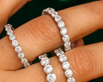Alliance VVS1 en argent sterling Moissanite 1,7-4 mm 925 avec diamants VVS Moissanite avec succès