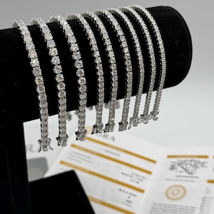 Echtes VVS1 Moissanit Tennisarmband 2–4 MM 925 Sterling Silber, Unisex Schmuck, Geschenk für Sie oder Ihn