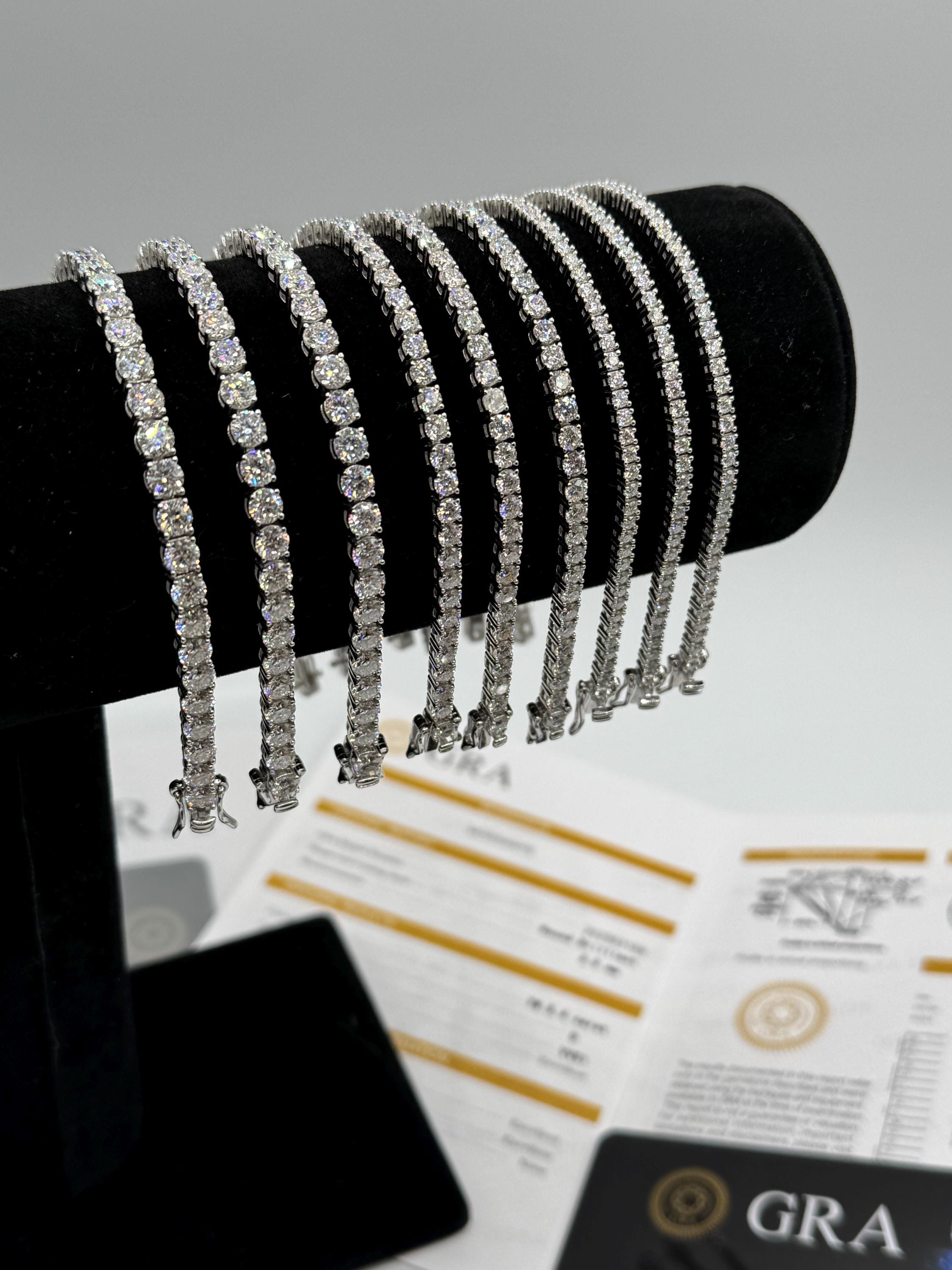 ベイブ Moissanite Tennis Bracelet Men SecreTalk 3CT Oissanite