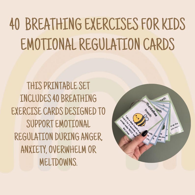 40 Breathing Exercises for Kids - Emotional Regulation Cards - Etsy