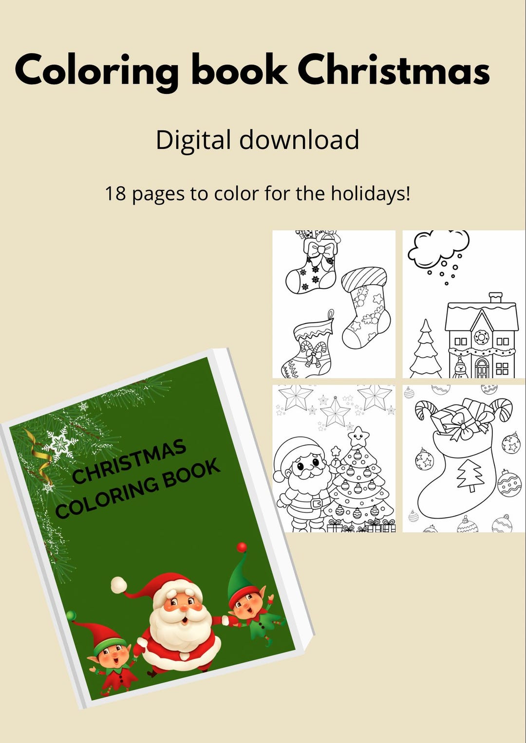 Coloring Book Christmas - Etsy