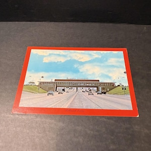 Cartolina retrò con scena di pedaggio di Howard Johnson, Illinois Tollway I-94