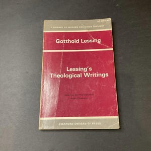 Lessing&#39;s Theological Writings by Gotthold Ephraim Lessing 1967 Reprint PB Book