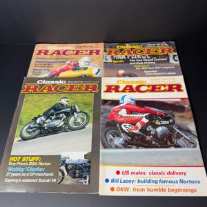 Lot of 4 Full Year 1984 Classic Racer Magazine with 2 Sided Poster