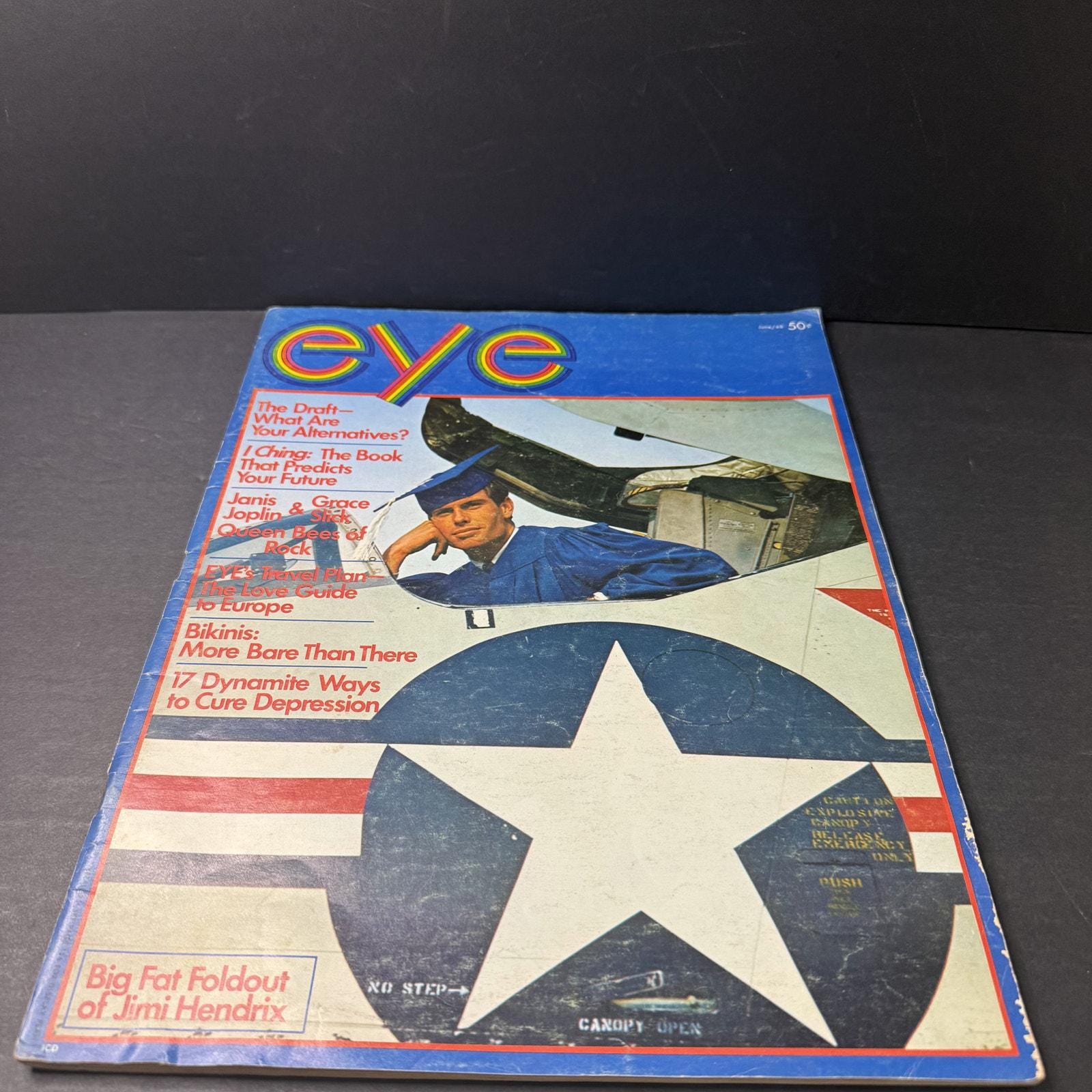 Vintage Eye Magazine June 1968 with Jimi Hendrix Foldout Paperback