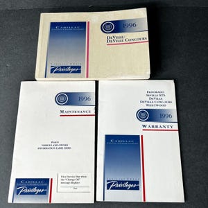 1996 Cadillac Deville Concours Owners Manual Warranty and Maintenance Guide