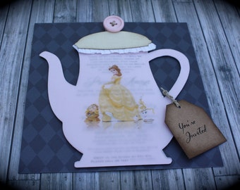 Elegant TEA POT Tea Party Invitation for birthday, baby shower, bridal shower or any occasion