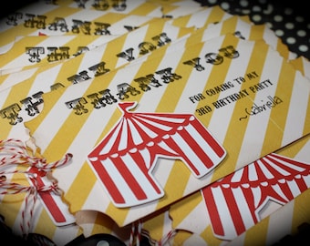 CIRCUS Ticket Thank You TAGS...set of 5 tags