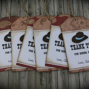 WESTERN inspired Thank You tags...set of 5 image 5