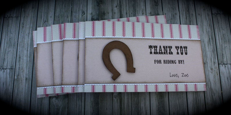 HORSEBACK-Inspired THANK YOU cards....set of 5 image 4