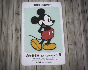 VINTAGE Mickey Mouse invitation