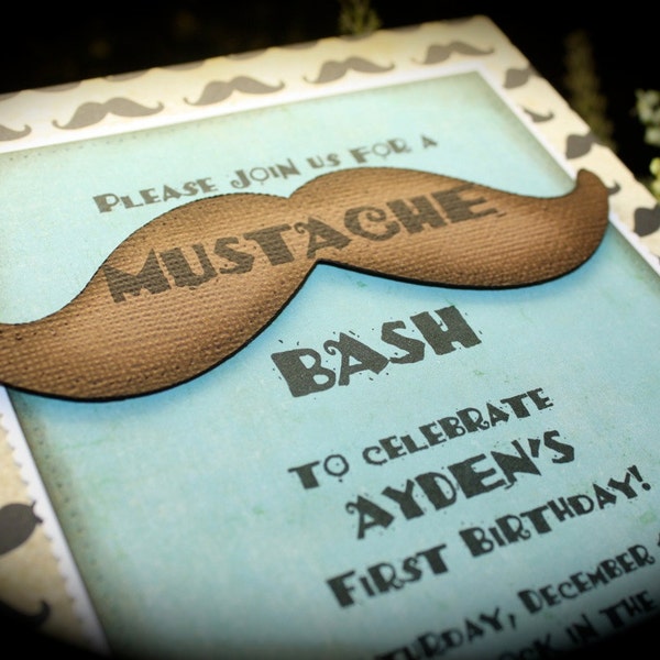 MUSTACHE Bash Invitation...for birthday, baby shower, or any occasion