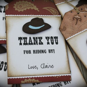 WESTERN inspired Thank You tags...set of 5 image 4