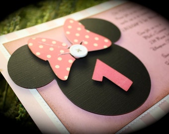 MINNIE Mouse Invitation -- Vintage PINK