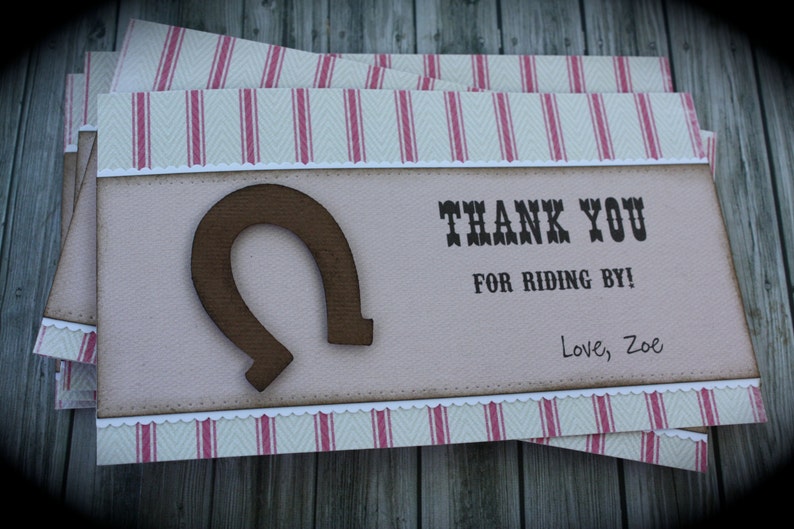 HORSEBACK-Inspired THANK YOU cards....set of 5 image 2