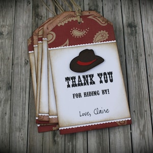 WESTERN inspired Thank You tags...set of 5 image 1