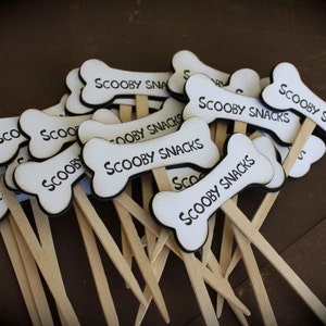 SCOOBY Snacks Cupcake/food toppers....set of 6 image 1