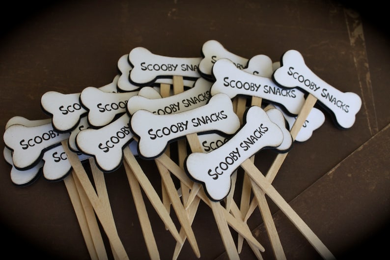 SCOOBY Snacks Cupcake/food toppers....set of 6 image 1