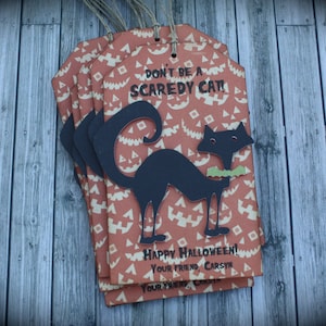 Scaredy Cat HALLOWEEN tags....set of 5