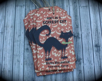 Scaredy Cat HALLOWEEN tags....set of 5