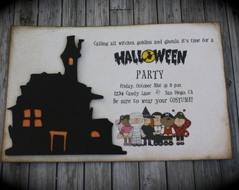 Spooky HALLOWEEN Invitation...set of 10