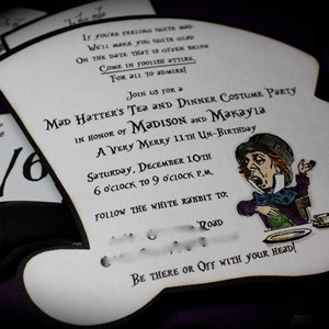 Mad Hatter's Hat Tea Party invite bild 3