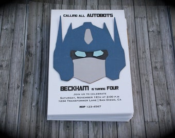 OPTIMUS PRIME Transformers invitation for any occasion