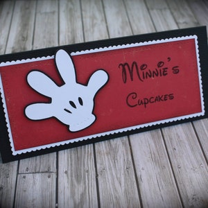 MINNIE/MICKEY Mouse themed Food Tents...Menu Cards....Place Cards...Food Signs set of 6 image 5