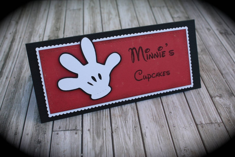 MINNIE/MICKEY Mouse themed Food Tents...Menu Cards....Place Cards...Food Signs set of 6 image 5