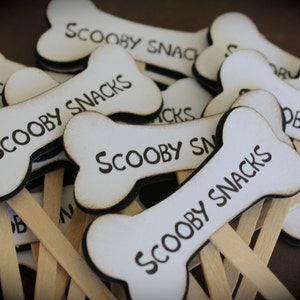 SCOOBY Snacks Cupcake/food toppers....set of 6 image 2