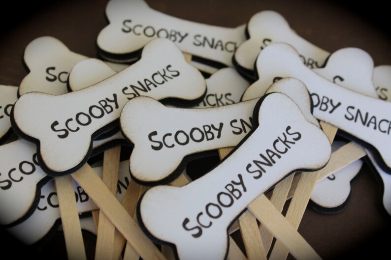 SCOOBY Snacks Cupcake/food toppers....set of 6 image 2