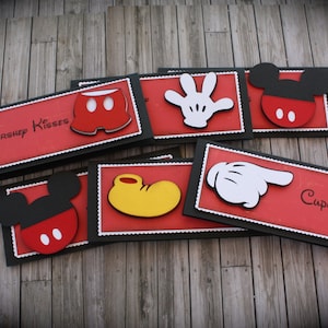 MINNIE/MICKEY Mouse themed Food Tents...Menu Cards....Place Cards...Food Signs set of 6 image 4