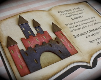 Storybook CASTLE Vintage open book Invite for any occasion