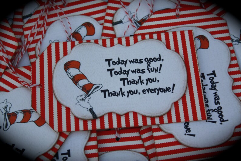 DR SEUSS Thank you tags....set of 5 | Etsy