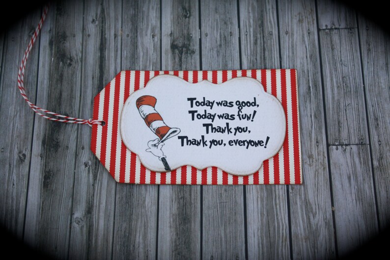 DR SEUSS Thank you tags....set of 5 | Etsy
