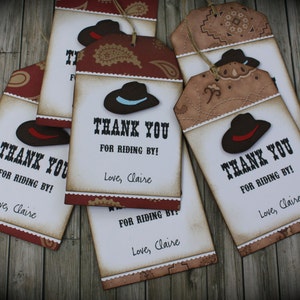 WESTERN inspired Thank You tags...set of 5 image 3