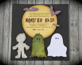 MONSTER BASH Halloween Party invitation