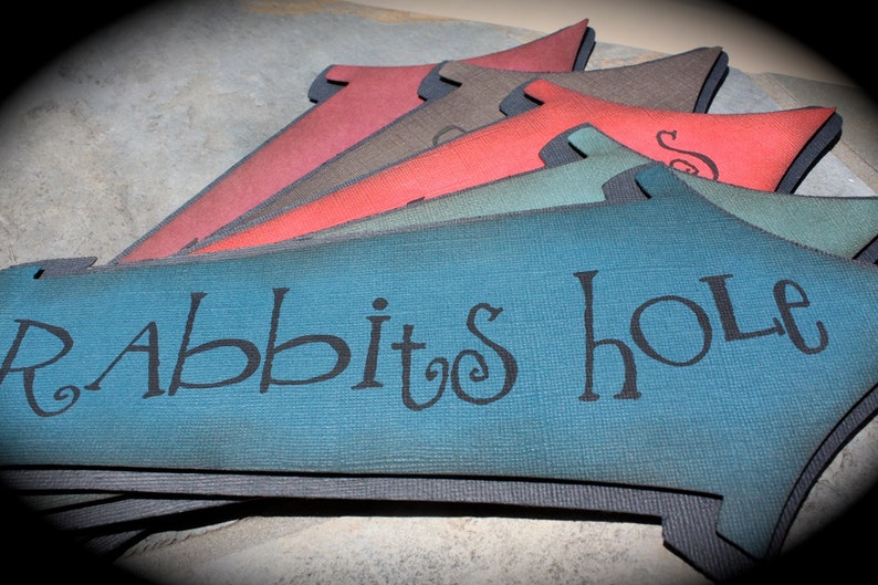 Mad Hatter's Tea Party/Alice in Wonderland directional signs...DARK and WICKED colors...NEW image 4