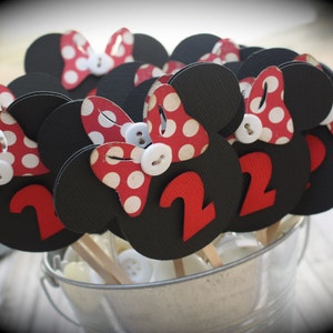 MINNIE Mouse Cupcake Toppers...set of 6