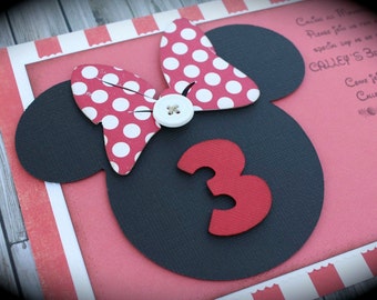 MINNIE Mouse Invitation -- Vintage RED