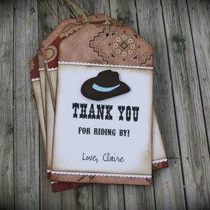 WESTERN inspired Thank You tags...set of 5 image 2