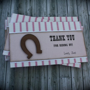 HORSEBACK-Inspired THANK YOU cards....set of 5 image 1