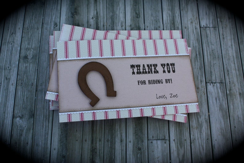 HORSEBACK-Inspired THANK YOU cards....set of 5 image 1