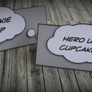 Vintage SUPERHERO place cards...set of 4